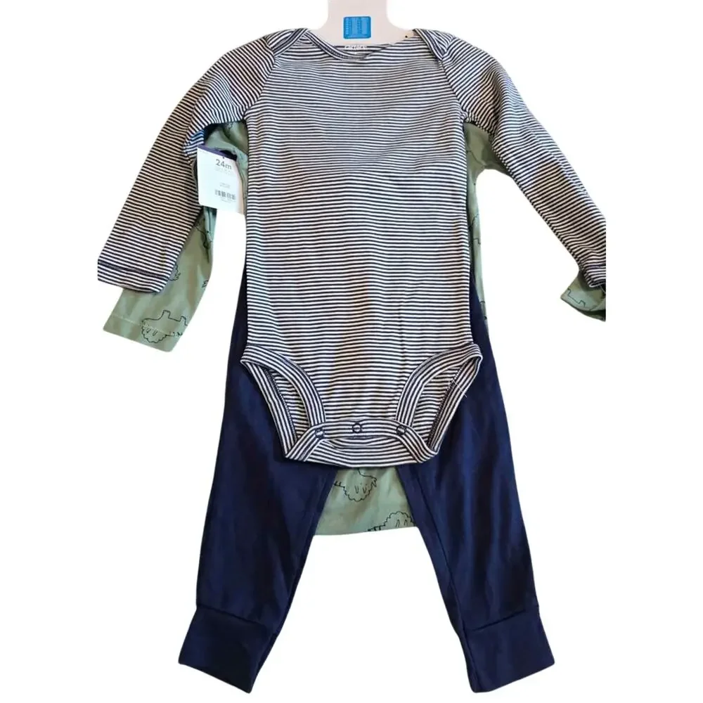 NWT 100% Cotton Carter's Dinosaur 3-Piece Outfit Set - Size 24mos